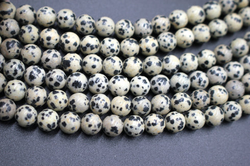 Dalmatian Jasper Gemstone Beads, 8mm, Round